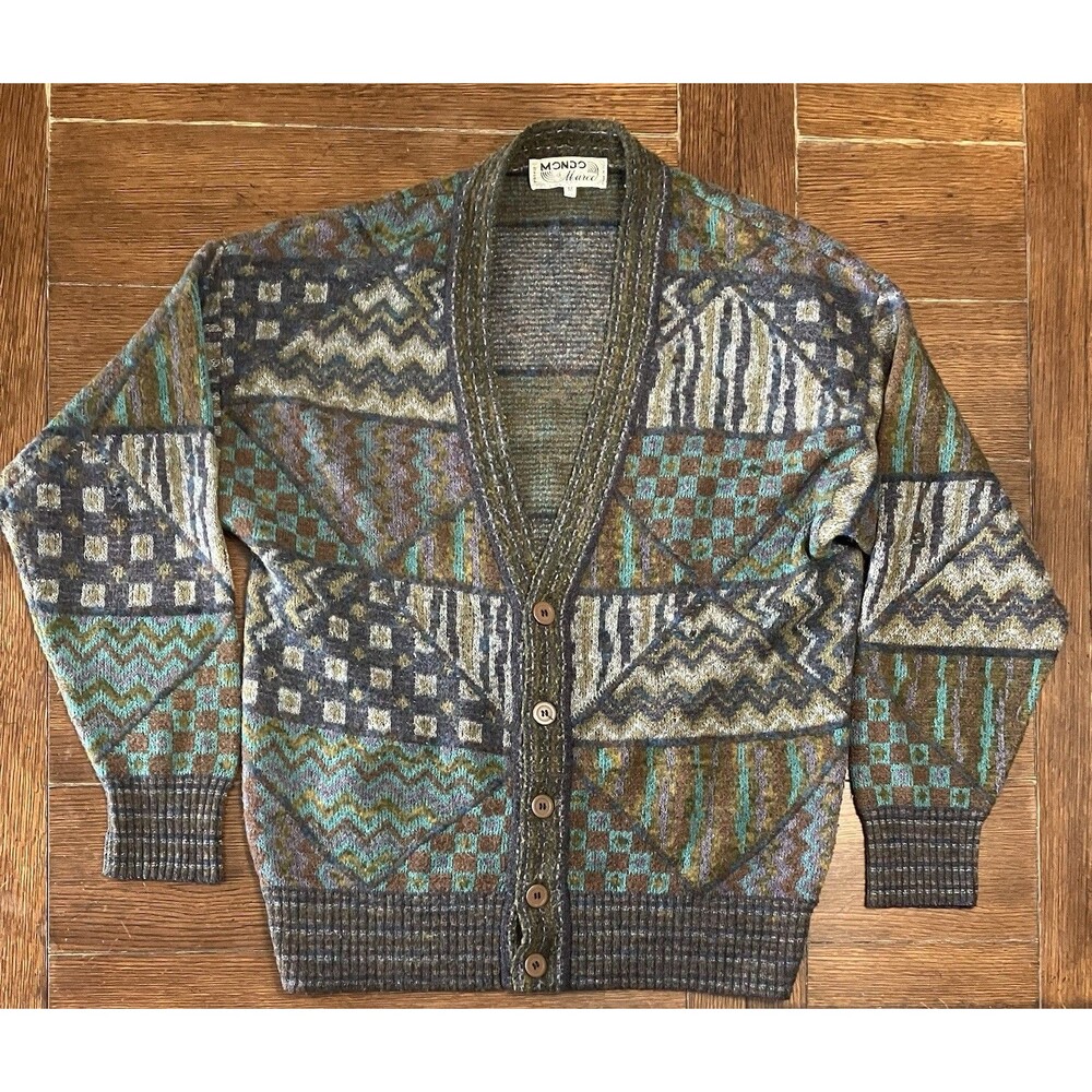 Stylish Button Down MONDO di MARCO Cardigan Size 50 M 60% Wool ~ Made in ITALY